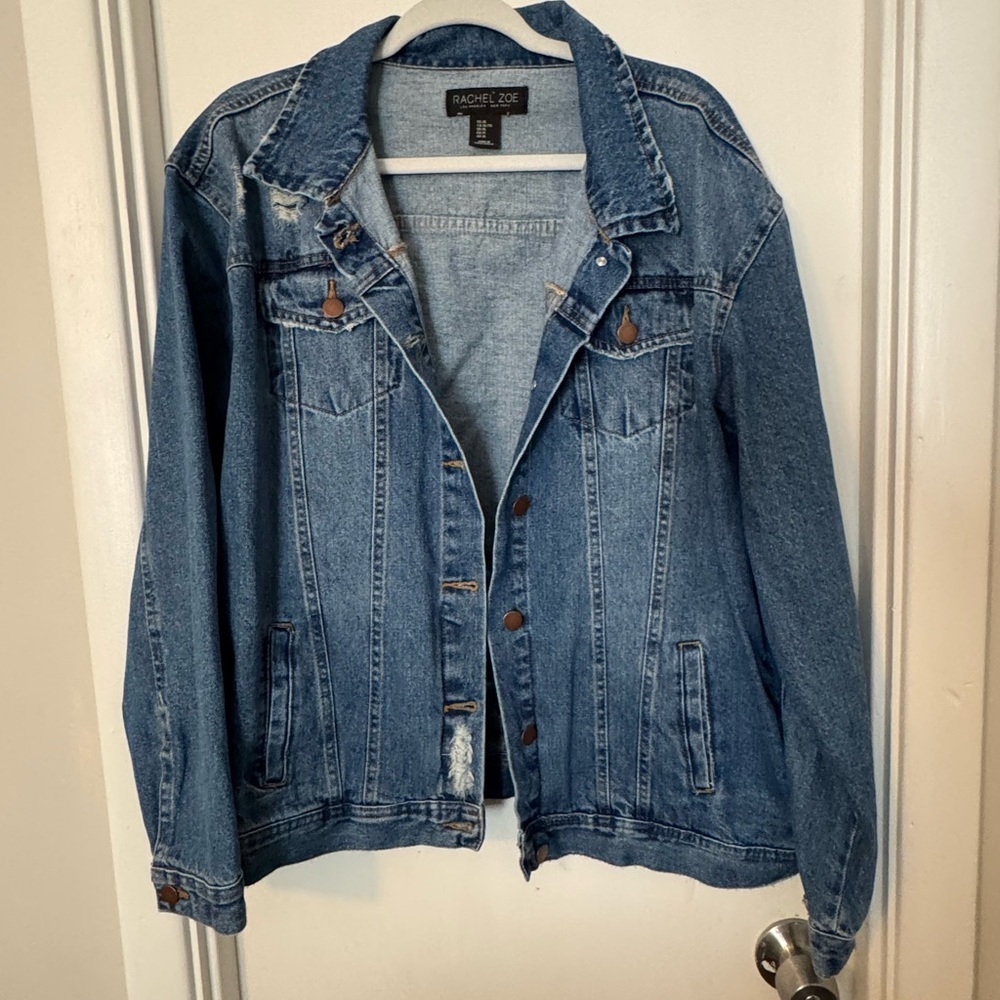 Rachel Zoe Blue Jean Jacket Classic Denim Style size XL